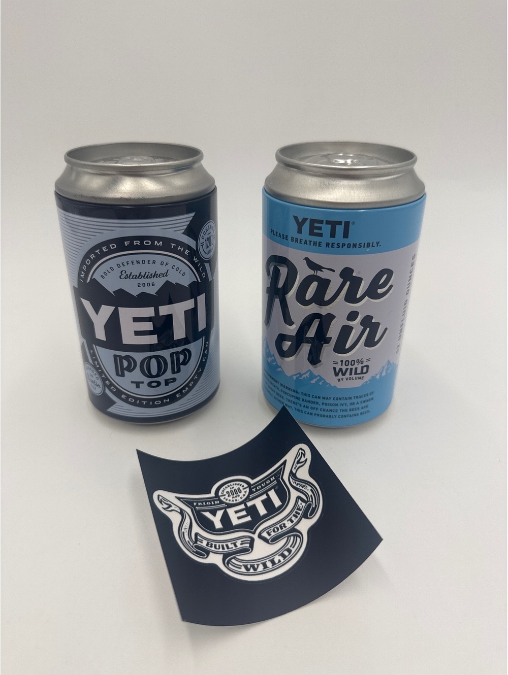 YETI Rare Air and YETI Pop Top Collectible Can Set with Sticker